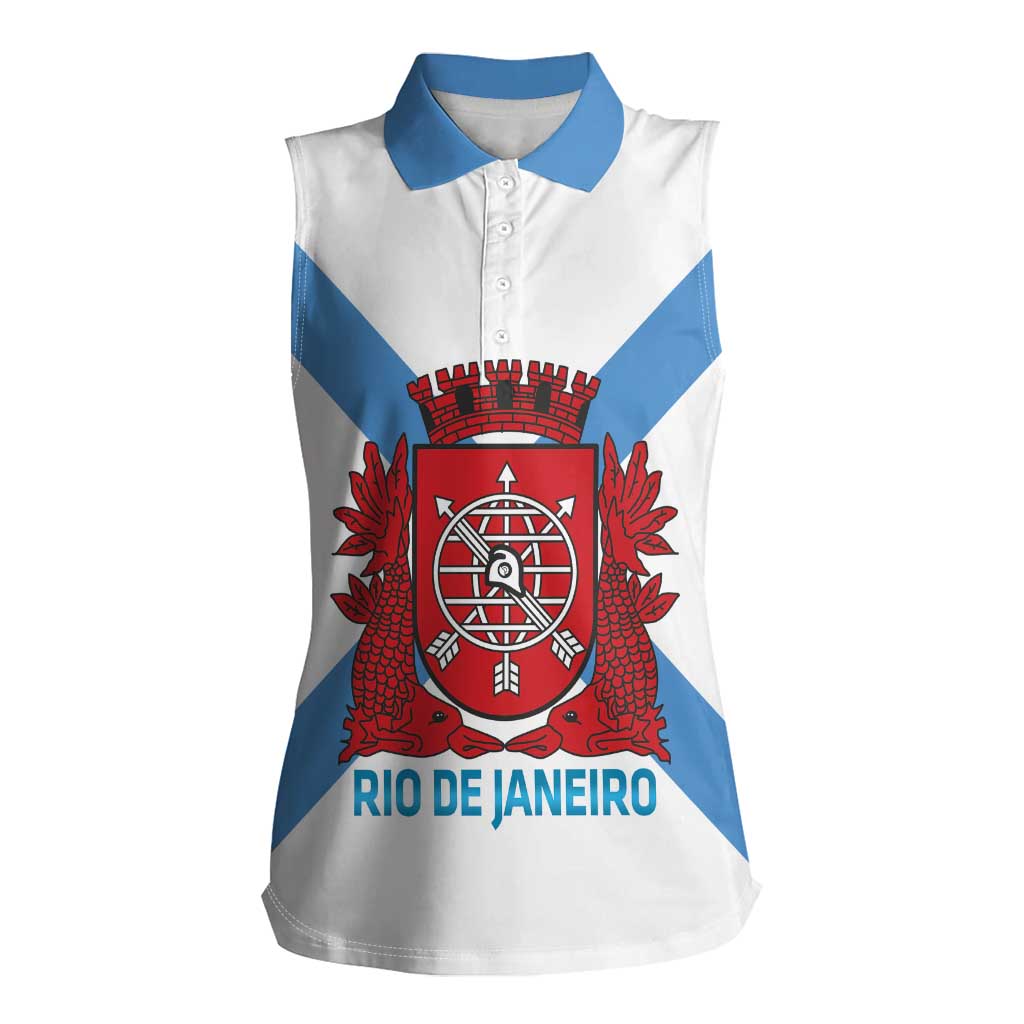 Rio de Janeiro Brazil Women Sleeveless Polo Shirt Flag Style - Wonder Print Shop