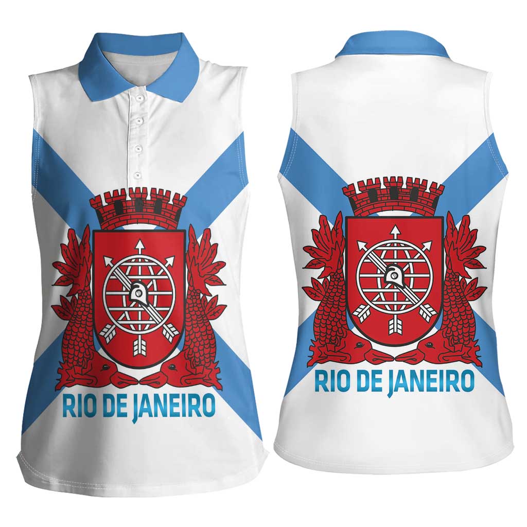 Rio de Janeiro Brazil Women Sleeveless Polo Shirt Flag Style - Wonder Print Shop