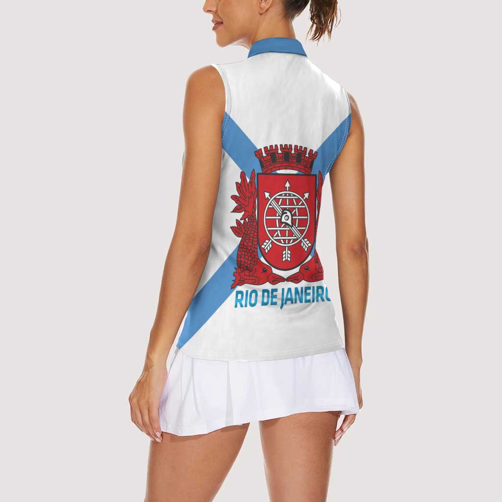 Rio de Janeiro Brazil Women Sleeveless Polo Shirt Flag Style - Wonder Print Shop