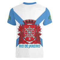 Rio de Janeiro Brazil Women V-Neck T-Shirt Flag Style - Wonder Print Shop