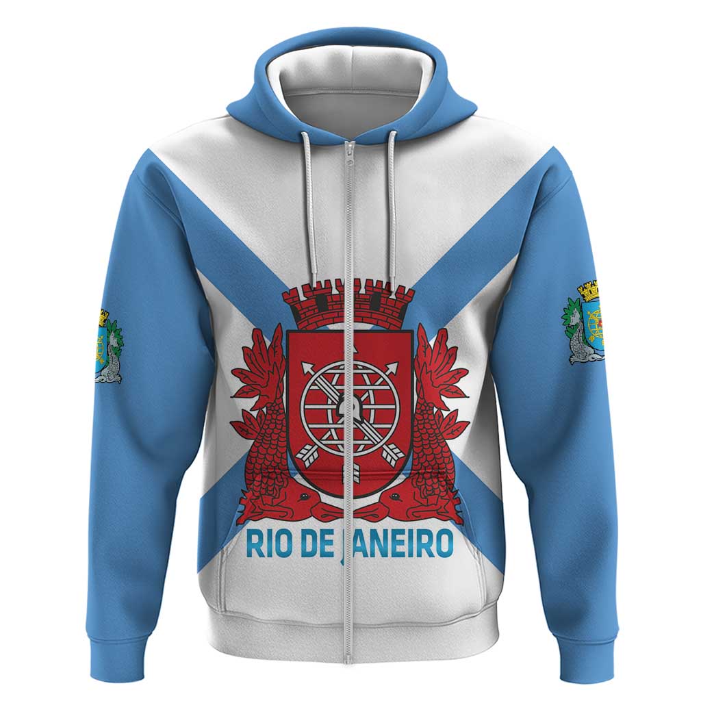Rio de Janeiro Brazil Zip Hoodie Flag Style - Wonder Print Shop