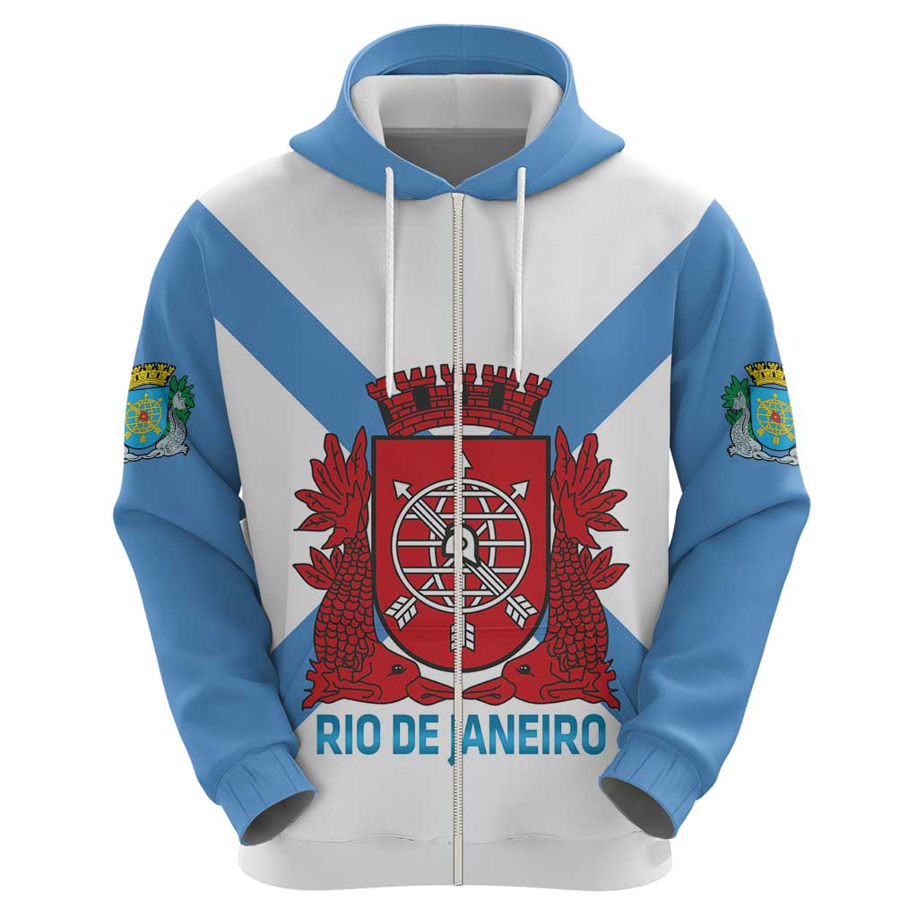 Rio de Janeiro Brazil Zip Hoodie Flag Style - Wonder Print Shop