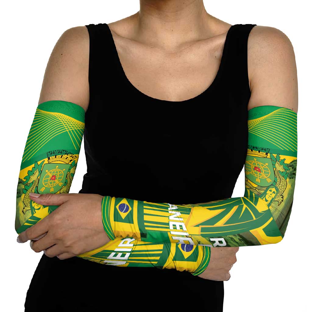 Rio de Janeiro Brazil Arm Sleeves Christ the Redeemer Mix Sugarloaf Mountain - Wonder Print Shop