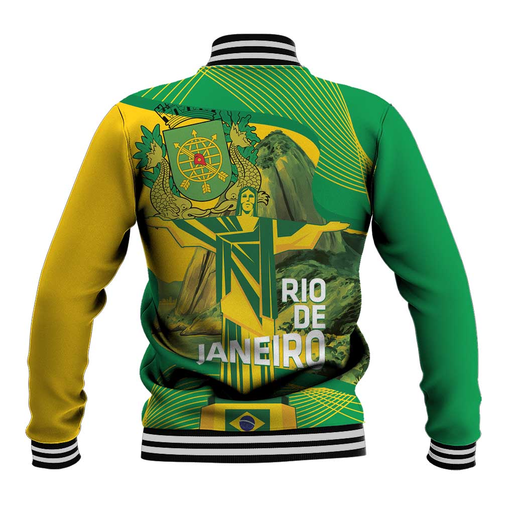 Rio de Janeiro Brazil Baseball Jacket Christ the Redeemer Mix Sugarloaf Mountain - Wonder Print Shop