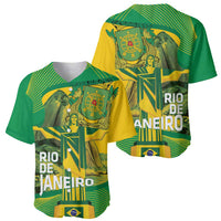 Rio de Janeiro Brazil Baseball Jersey Christ the Redeemer Mix Sugarloaf Mountain - Wonder Print Shop