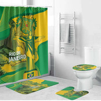 Rio de Janeiro Brazil Bathroom Set Christ the Redeemer Mix Sugarloaf Mountain - Wonder Print Shop