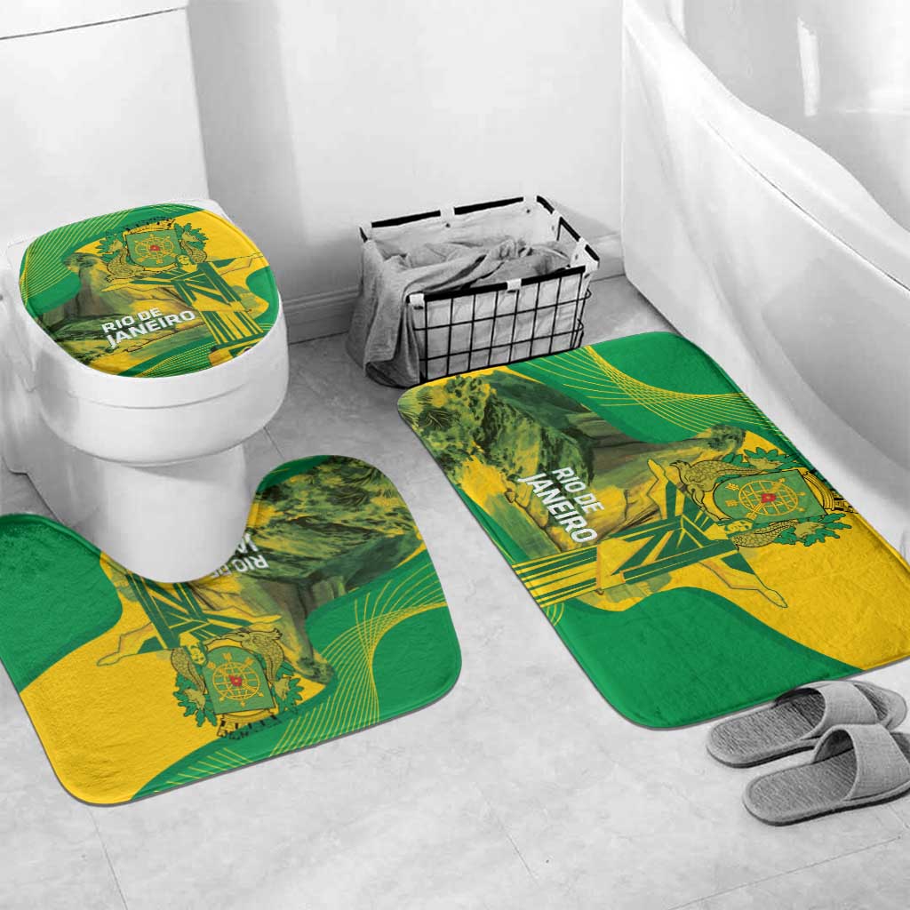 Rio de Janeiro Brazil Bathroom Set Christ the Redeemer Mix Sugarloaf Mountain - Wonder Print Shop