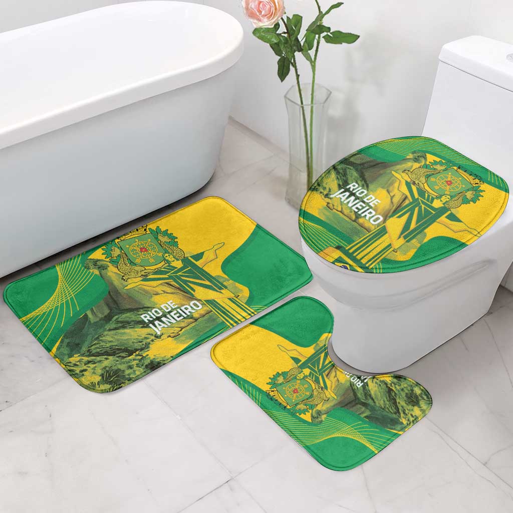Rio de Janeiro Brazil Bathroom Set Christ the Redeemer Mix Sugarloaf Mountain - Wonder Print Shop