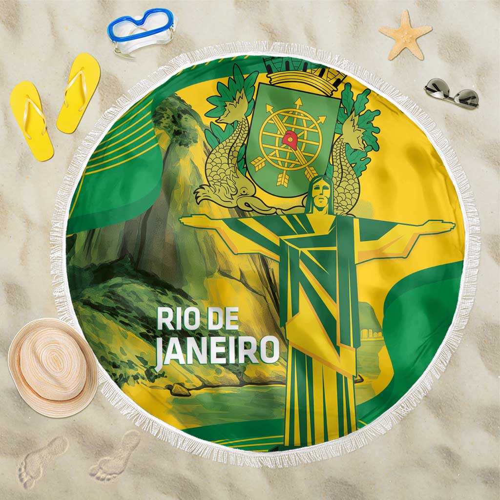 Rio de Janeiro Brazil Beach Blanket Christ the Redeemer Mix Sugarloaf Mountain - Wonder Print Shop