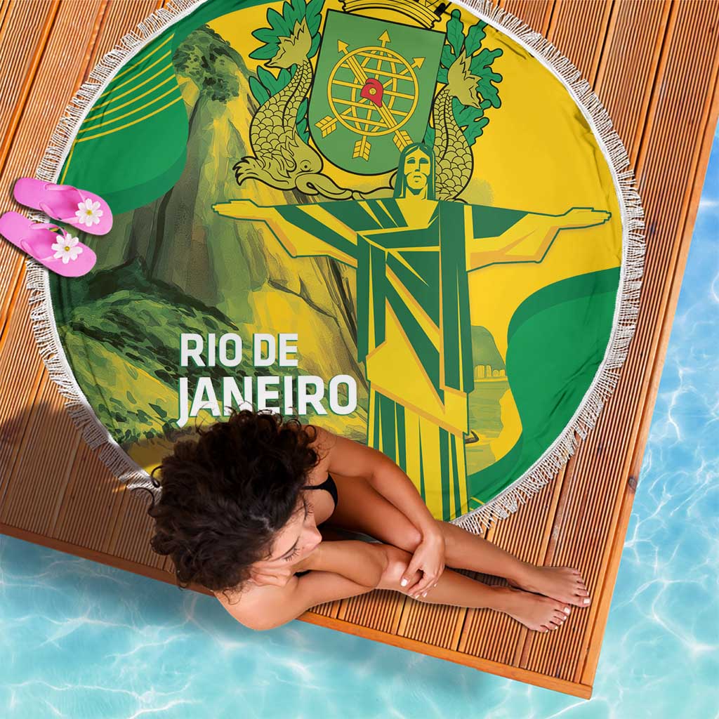 Rio de Janeiro Brazil Beach Blanket Christ the Redeemer Mix Sugarloaf Mountain - Wonder Print Shop