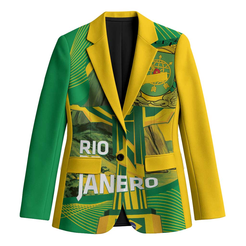Rio de Janeiro Brazil Blazer Christ the Redeemer Mix Sugarloaf Mountain - Wonder Print Shop