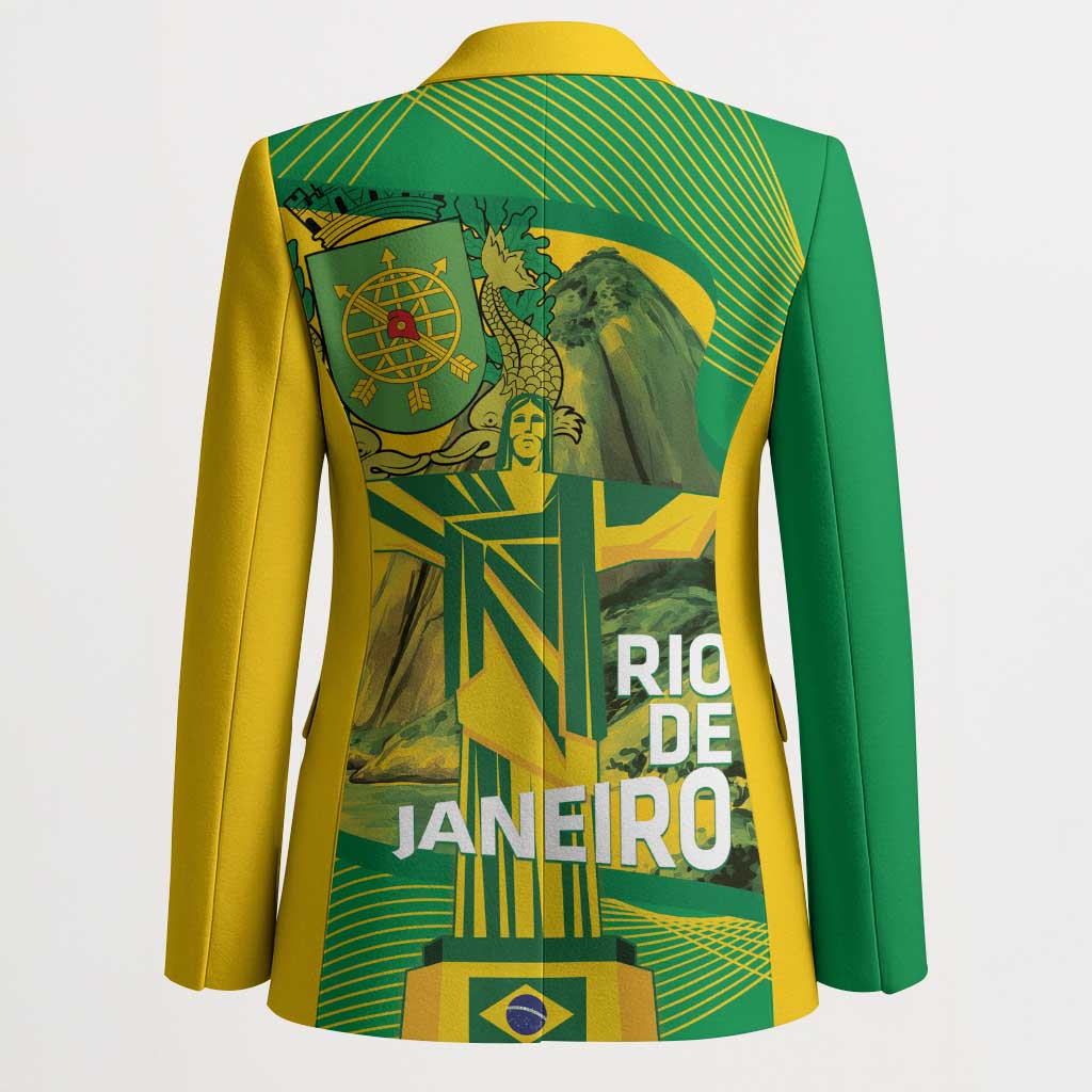Rio de Janeiro Brazil Blazer Christ the Redeemer Mix Sugarloaf Mountain - Wonder Print Shop