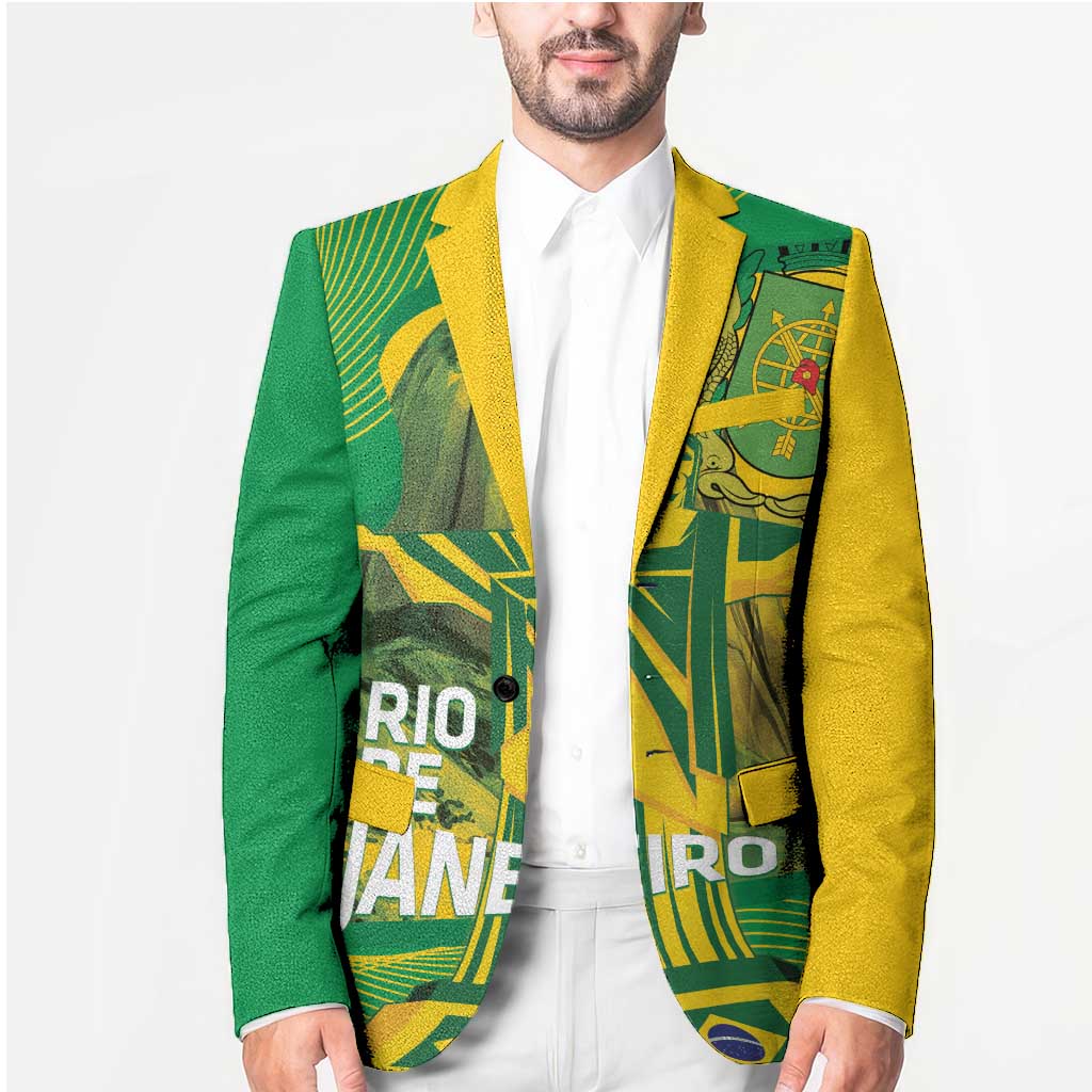 Rio de Janeiro Brazil Blazer Christ the Redeemer Mix Sugarloaf Mountain - Wonder Print Shop