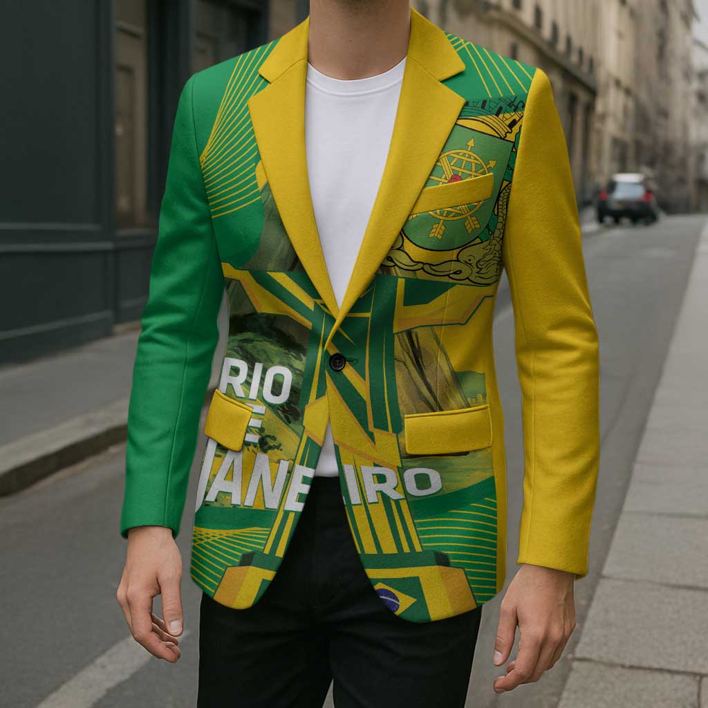 Rio de Janeiro Brazil Blazer Christ the Redeemer Mix Sugarloaf Mountain - Wonder Print Shop