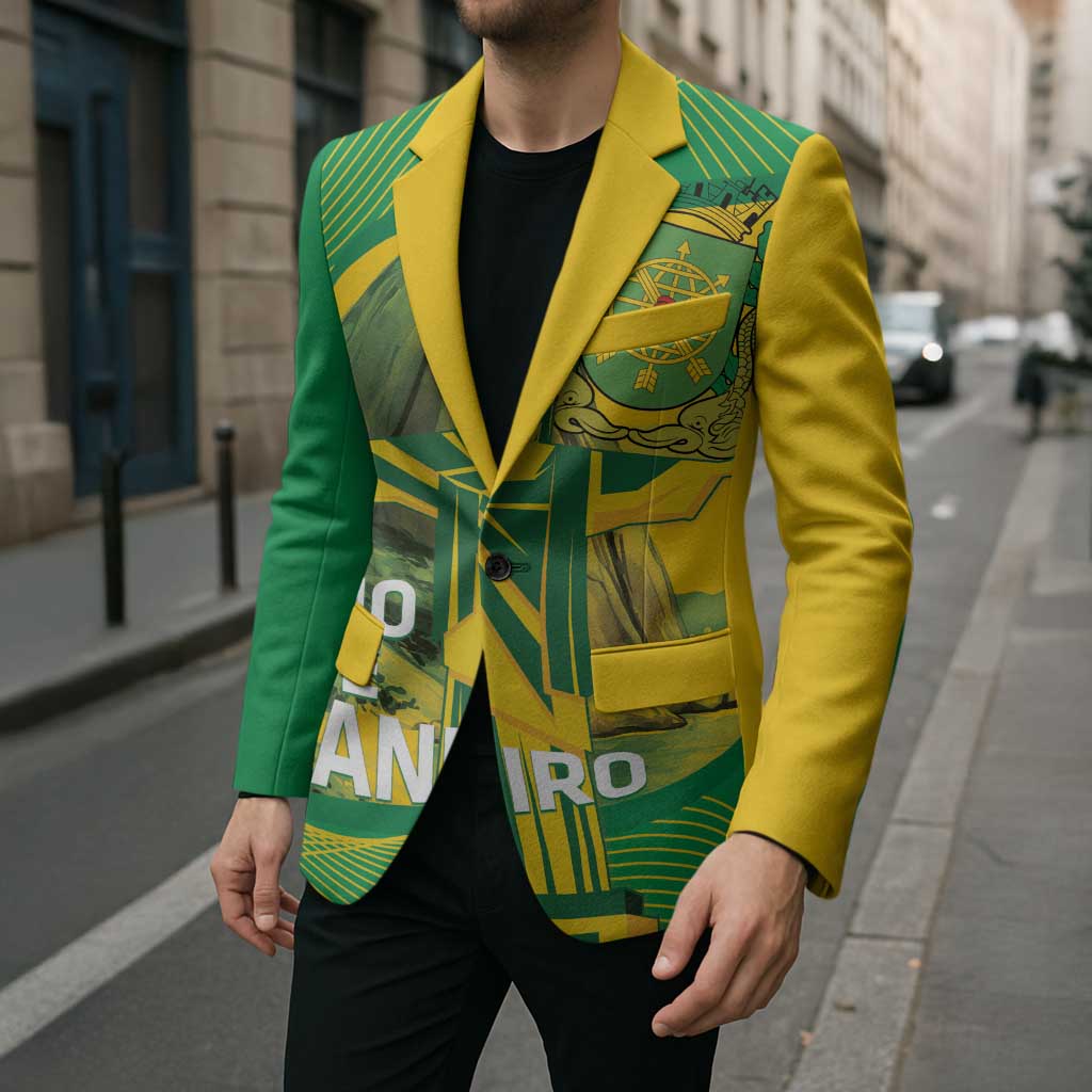 Rio de Janeiro Brazil Blazer Christ the Redeemer Mix Sugarloaf Mountain - Wonder Print Shop