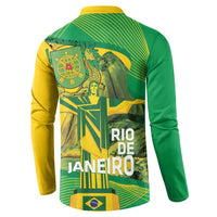 Rio de Janeiro Brazil Button Sweatshirt Christ the Redeemer Mix Sugarloaf Mountain - Wonder Print Shop