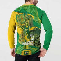 Rio de Janeiro Brazil Button Sweatshirt Christ the Redeemer Mix Sugarloaf Mountain - Wonder Print Shop