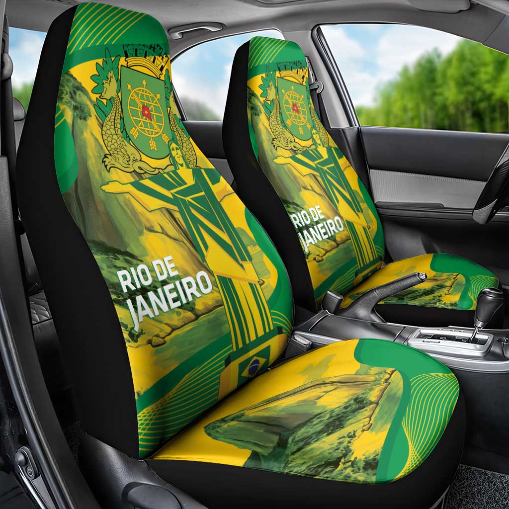 Rio de Janeiro Brazil Car Seat Cover Christ the Redeemer Mix Sugarloaf Mountain - Wonder Print Shop