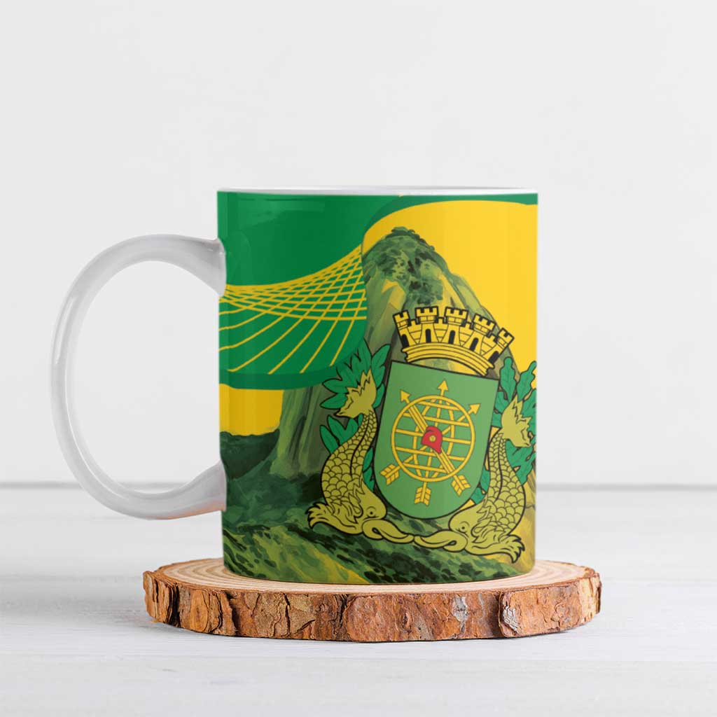 Rio de Janeiro Brazil Ceramic Mug Christ the Redeemer Mix Sugarloaf Mountain - Wonder Print Shop