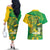Rio de Janeiro Brazil Couples Matching Off The Shoulder Long Sleeve Dress and Hawaiian Shirt Christ the Redeemer Mix Sugarloaf Mountain - Wonder Print Shop