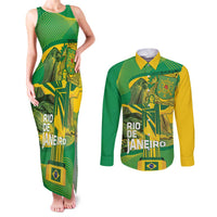 Rio de Janeiro Brazil Couples Matching Tank Maxi Dress and Long Sleeve Button Shirt Christ the Redeemer Mix Sugarloaf Mountain - Wonder Print Shop