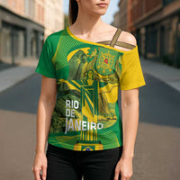Rio de Janeiro Brazil Cross Shoulder Shirt Christ the Redeemer Mix Sugarloaf Mountain - Wonder Print Shop