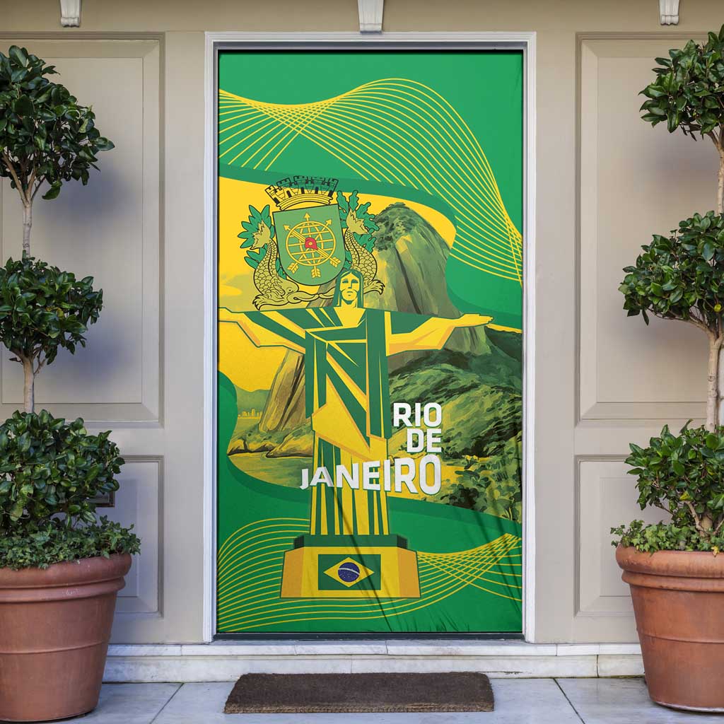 Rio de Janeiro Brazil Door Cover Christ the Redeemer Mix Sugarloaf Mountain - Wonder Print Shop