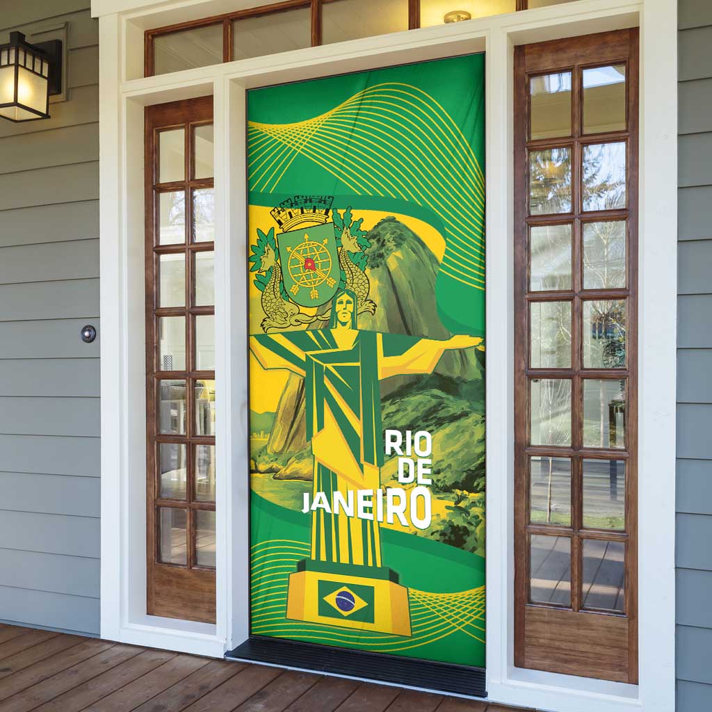 Rio de Janeiro Brazil Door Cover Christ the Redeemer Mix Sugarloaf Mountain - Wonder Print Shop
