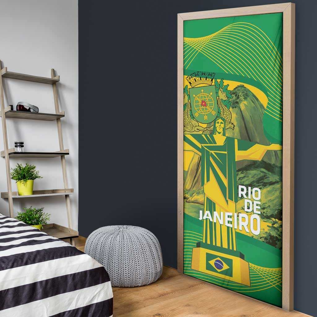 Rio de Janeiro Brazil Door Cover Christ the Redeemer Mix Sugarloaf Mountain - Wonder Print Shop