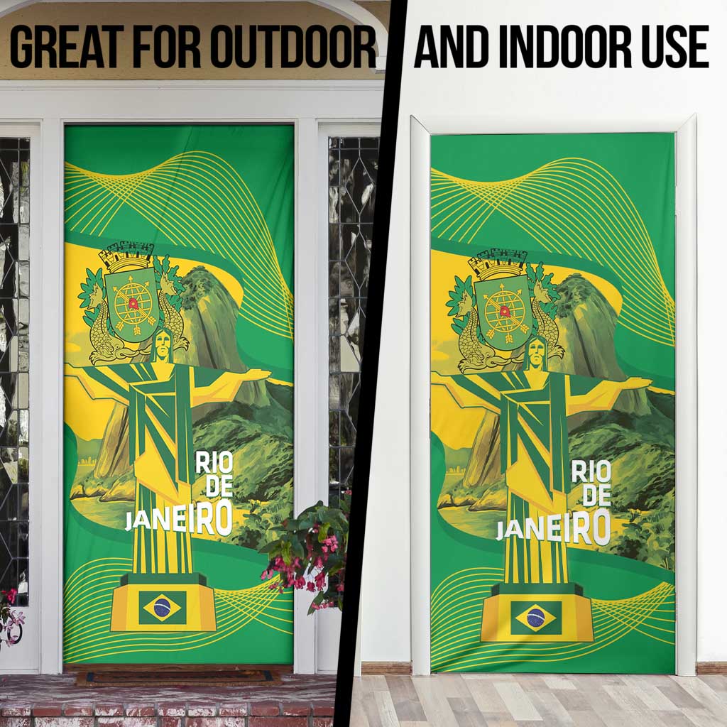 Rio de Janeiro Brazil Door Cover Christ the Redeemer Mix Sugarloaf Mountain - Wonder Print Shop