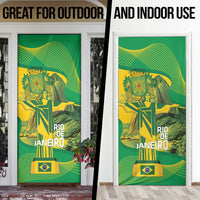 Rio de Janeiro Brazil Door Cover Christ the Redeemer Mix Sugarloaf Mountain - Wonder Print Shop