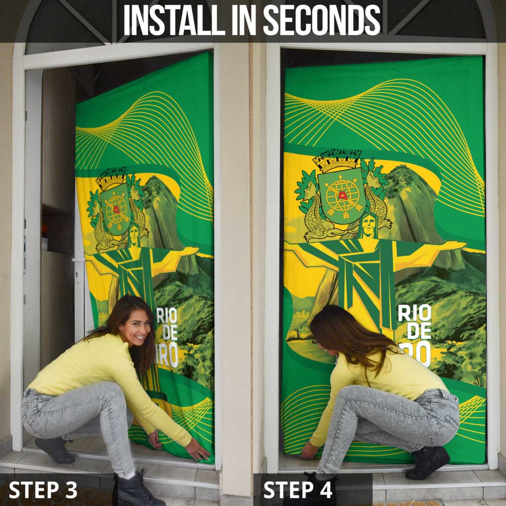 Rio de Janeiro Brazil Door Cover Christ the Redeemer Mix Sugarloaf Mountain - Wonder Print Shop