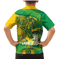 Rio de Janeiro Brazil Family Matching Mermaid Dress and Hawaiian Shirt Christ the Redeemer Mix Sugarloaf Mountain - Wonder Print Shop