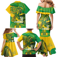 Rio de Janeiro Brazil Family Matching Mermaid Dress and Hawaiian Shirt Christ the Redeemer Mix Sugarloaf Mountain - Wonder Print Shop