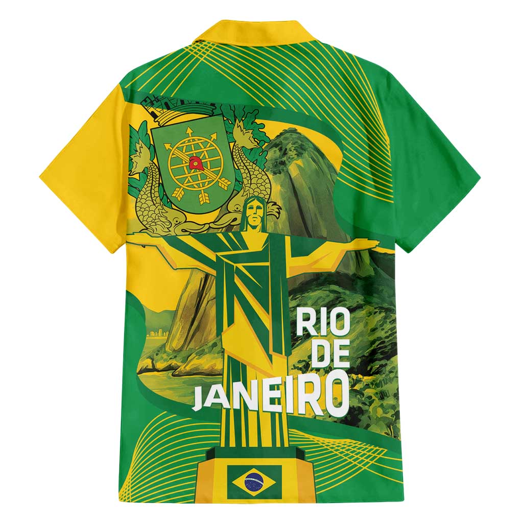 Rio de Janeiro Brazil Family Matching Off Shoulder Maxi Dress and Hawaiian Shirt Christ the Redeemer Mix Sugarloaf Mountain - Wonder Print Shop