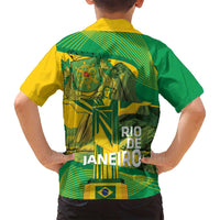 Rio de Janeiro Brazil Family Matching Summer Maxi Dress and Hawaiian Shirt Christ the Redeemer Mix Sugarloaf Mountain - Wonder Print Shop