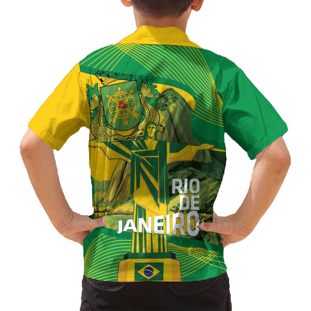 Rio de Janeiro Brazil Family Matching Tank Maxi Dress and Hawaiian Shirt Christ the Redeemer Mix Sugarloaf Mountain - Wonder Print Shop