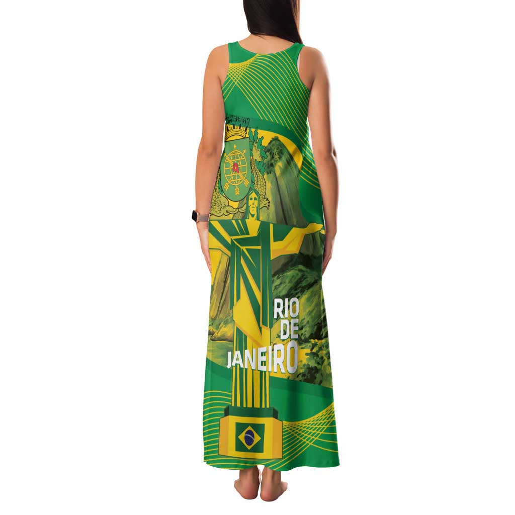 Rio de Janeiro Brazil Family Matching Tank Maxi Dress and Hawaiian Shirt Christ the Redeemer Mix Sugarloaf Mountain - Wonder Print Shop