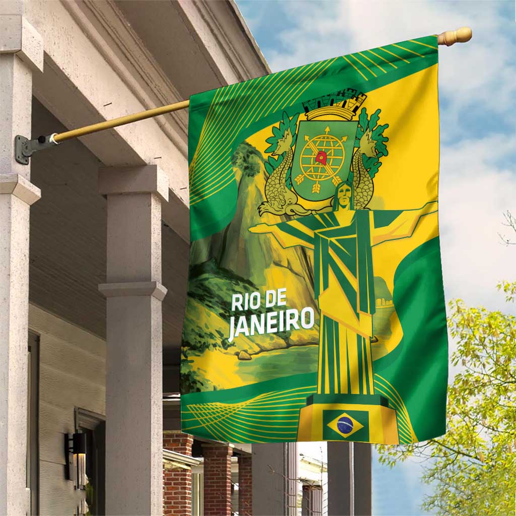 Rio de Janeiro Brazil Garden Flag Christ the Redeemer Mix Sugarloaf Mountain - Wonder Print Shop