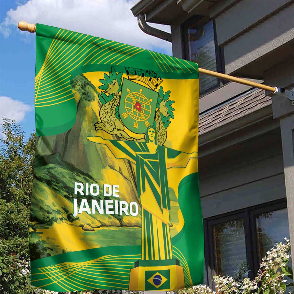 Rio de Janeiro Brazil Garden Flag Christ the Redeemer Mix Sugarloaf Mountain - Wonder Print Shop