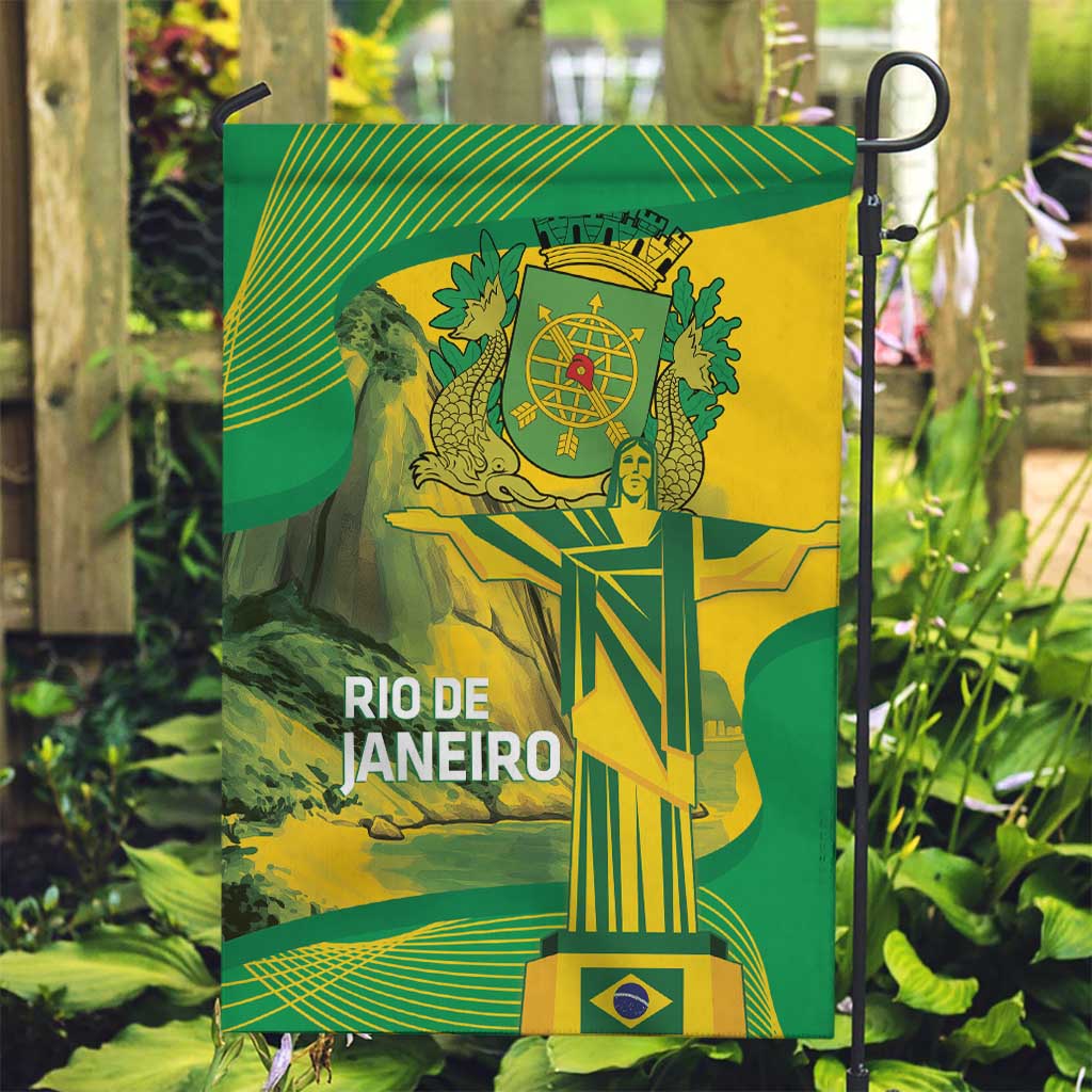 Rio de Janeiro Brazil Garden Flag Christ the Redeemer Mix Sugarloaf Mountain - Wonder Print Shop