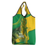 Rio de Janeiro Brazil Grocery Bag Christ the Redeemer Mix Sugarloaf Mountain - Wonder Print Shop