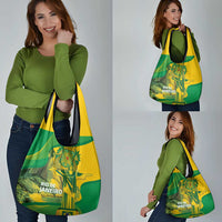 Rio de Janeiro Brazil Grocery Bag Christ the Redeemer Mix Sugarloaf Mountain - Wonder Print Shop