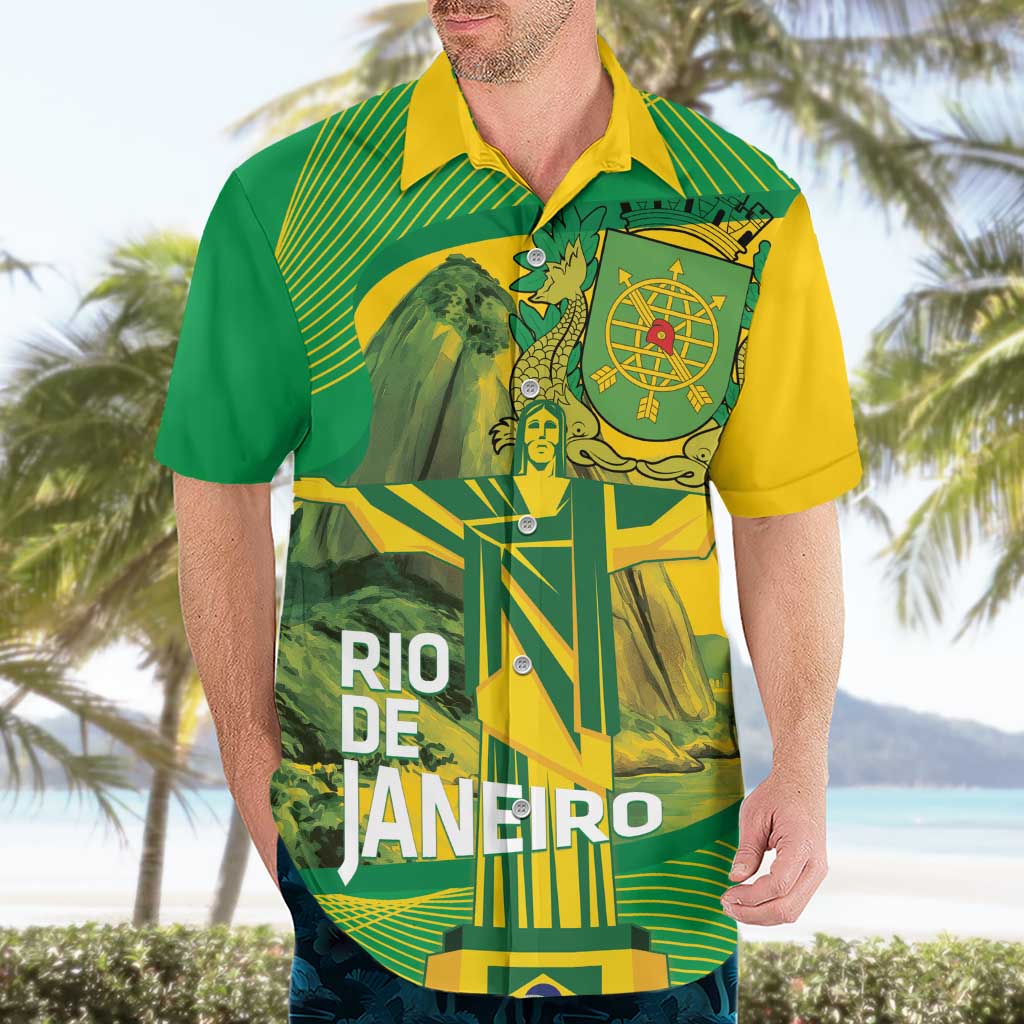 Rio de Janeiro Brazil Hawaiian Shirt Christ the Redeemer Mix Sugarloaf Mountain - Wonder Print Shop