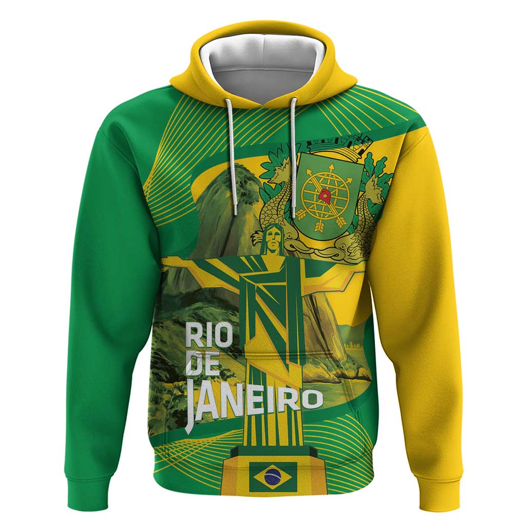 Rio de Janeiro Brazil Hoodie Christ the Redeemer Mix Sugarloaf Mountain - Wonder Print Shop