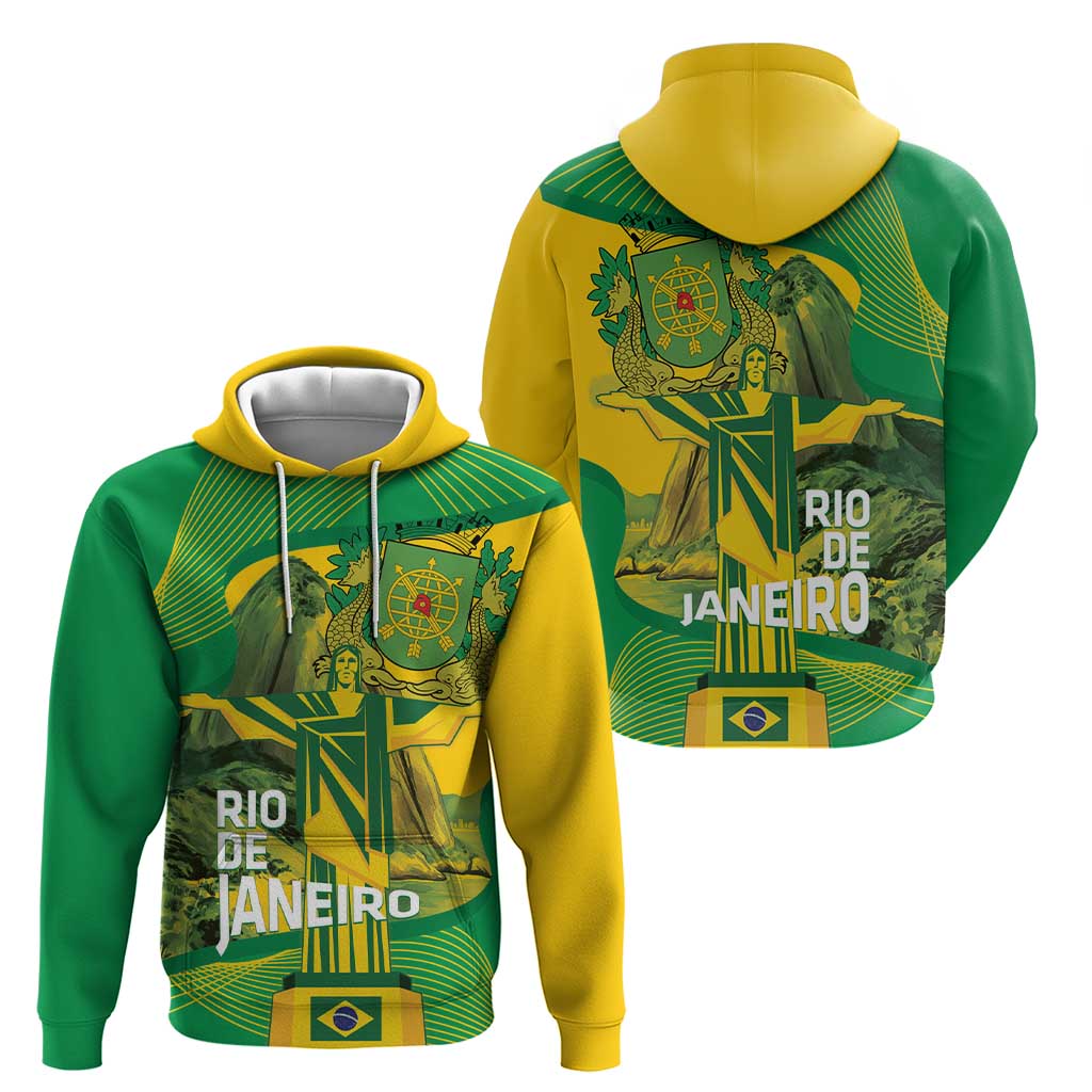 Rio de Janeiro Brazil Hoodie Christ the Redeemer Mix Sugarloaf Mountain - Wonder Print Shop