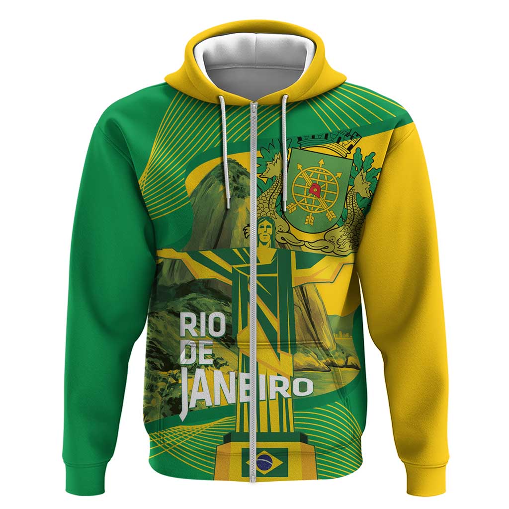 Rio de Janeiro Brazil Hoodie Christ the Redeemer Mix Sugarloaf Mountain - Wonder Print Shop