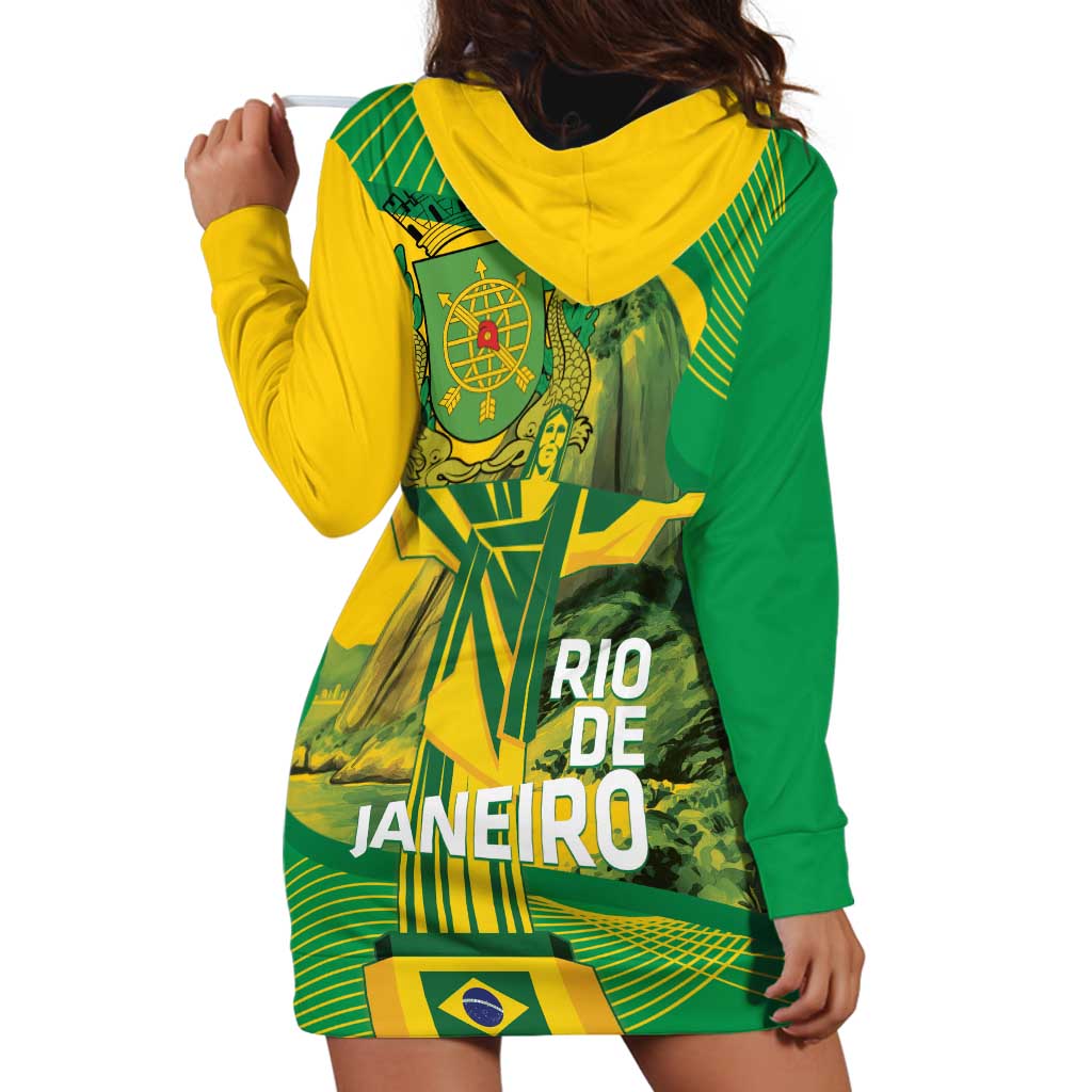 Rio de Janeiro Brazil Hoodie Dress Christ the Redeemer Mix Sugarloaf Mountain - Wonder Print Shop