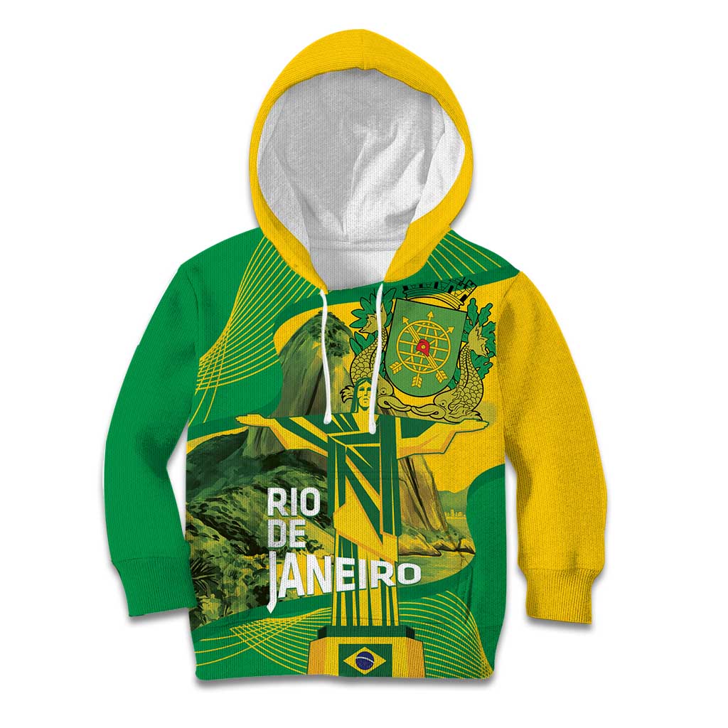 Rio de Janeiro Brazil Kid Hoodie Christ the Redeemer Mix Sugarloaf Mountain - Wonder Print Shop