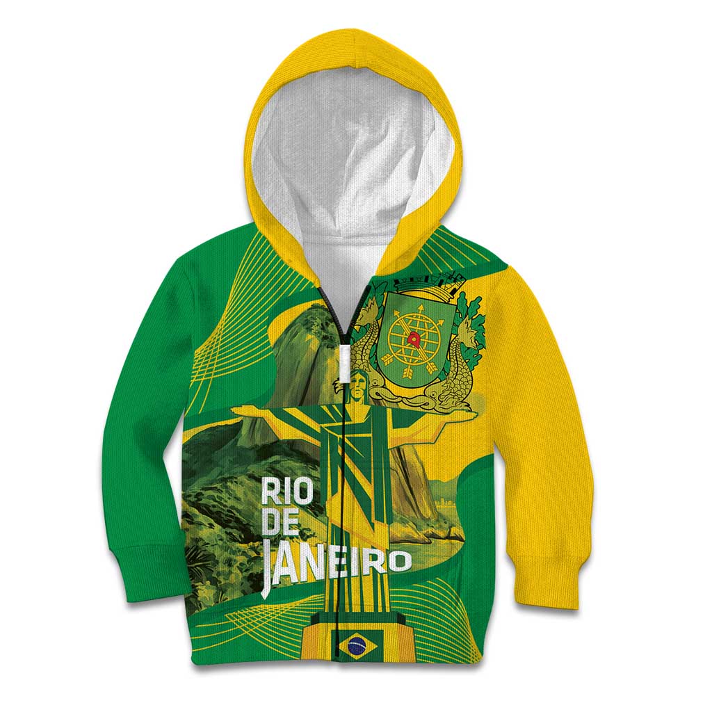Rio de Janeiro Brazil Kid Hoodie Christ the Redeemer Mix Sugarloaf Mountain - Wonder Print Shop